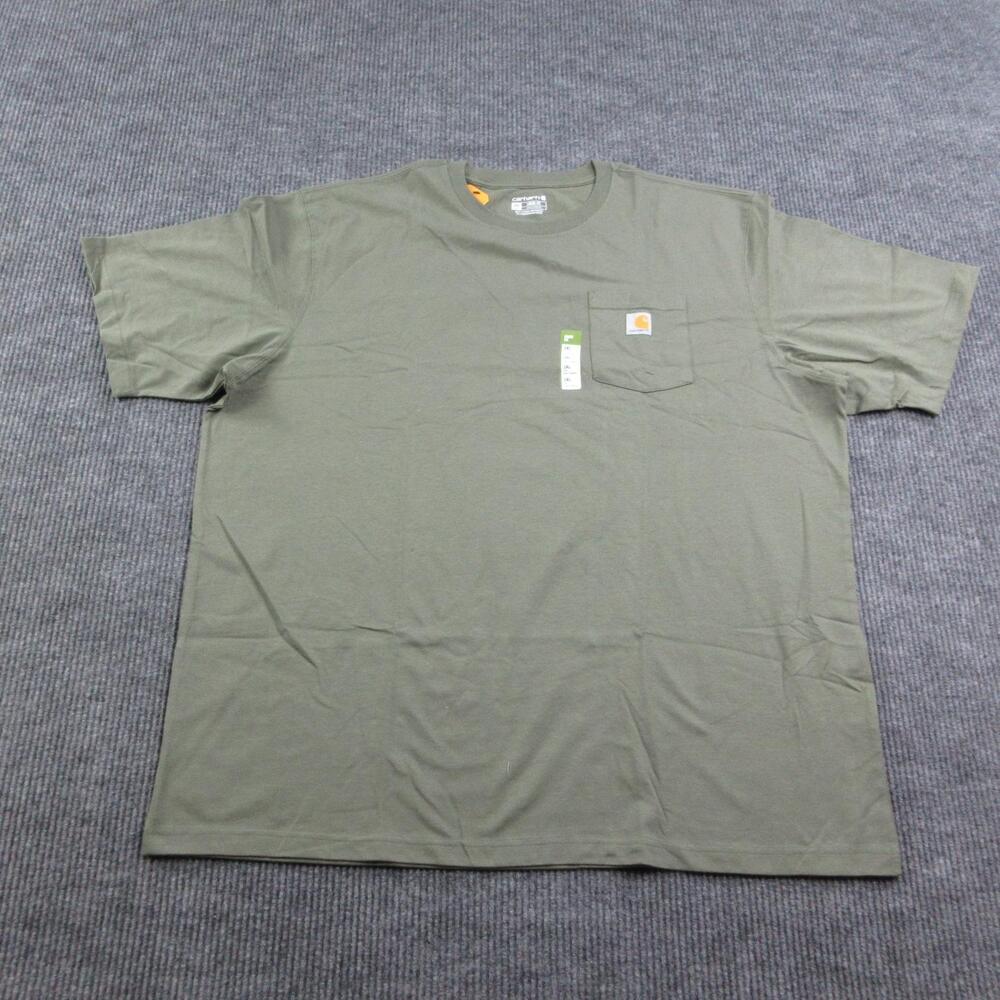 Carhartt Shirt Mens 3XL Tall Green Short Sleeve Loose Fit Pocket Tee NWT